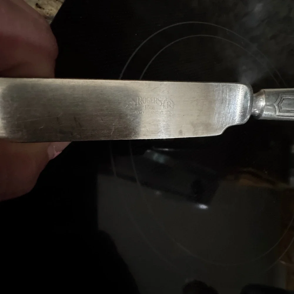 Vintage 1881 Rogers Silverplate Dinner Knives Vassar Pattern 1904 Set of 4